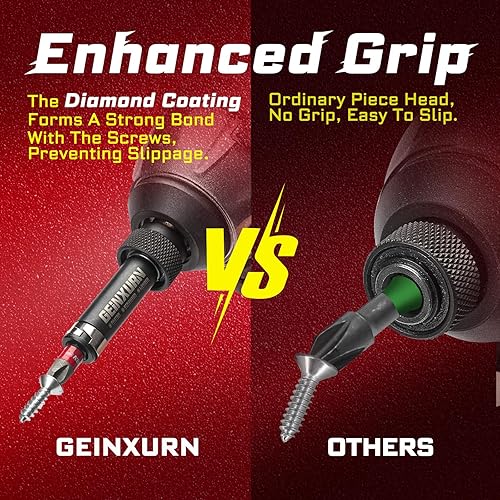 Miniatura 5 de Geinxurn Juego de 20 puntas de destornillador de impacto con revestimiento de diamante, puntas de inserción Phillips #2 de 1 pulgada, juego de