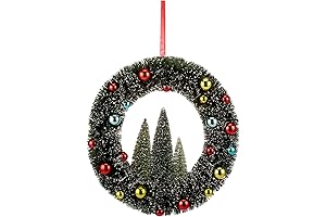 DEMDACO Artificial 18 Inch Bottle Brush Christmas Wreath