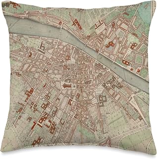 Old Florence Italy Map (1755) Throw Pillow