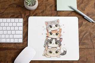 AMBILE AMS Store Mouse Pad with Anti-fray Stitching, Waterproof Surface & Non-Slip Rubber Base Stitched Edges Gaming Mouse Mat for Laptop, Compatible with Laser and Optical Mice (Design6)
