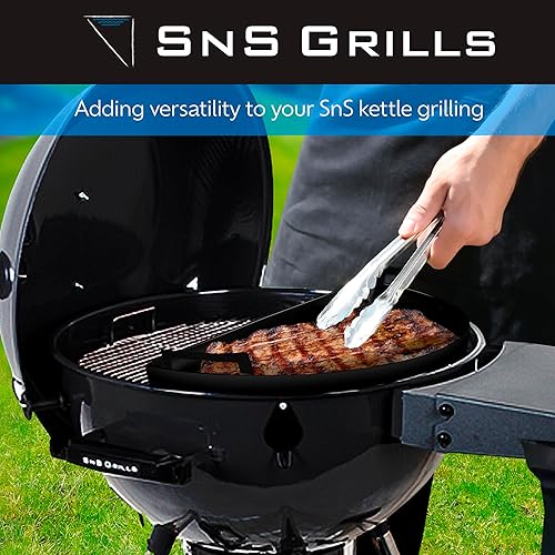 Miniatura 37 de SnS Grills Drip 'N Roast Pan de 22 pulgadas, bandeja de goteo todo en uno, sartén para asar y hornear al aire libre y uso en horno interior, acero