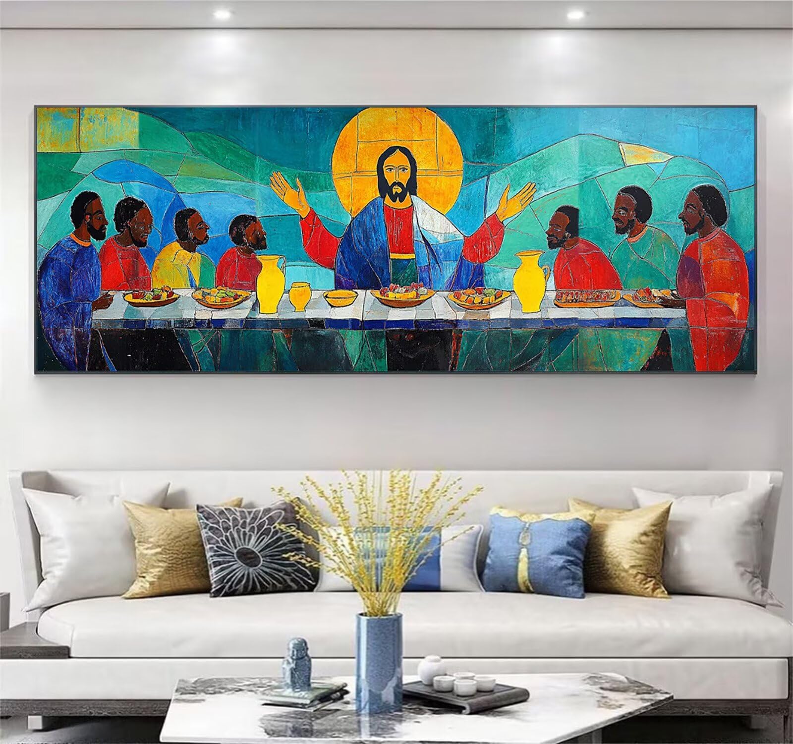 Zestawy do malowania diamentami "The Last Supper" dla dorosłych, geometryczne, duże zestawy artystyczne, diamentowe, dla dorosłych, DIY, kwadratowe, pełne wiercenie, zestawy mozaikowe dla