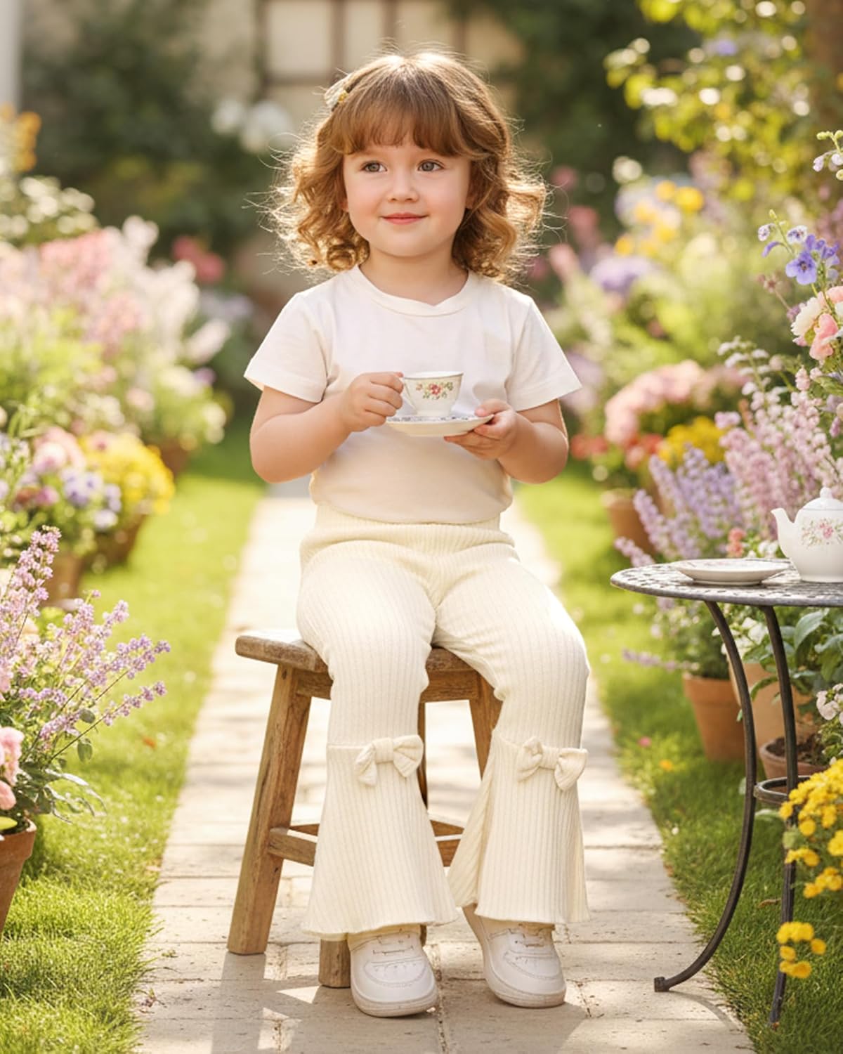 Mioglrie Baby Girl Pants Toddler Leggings 3 Pack Flare Newborn Baby Pants 3 6 9 12 18 24 Months Bell Bottoms for Girls - Image 2