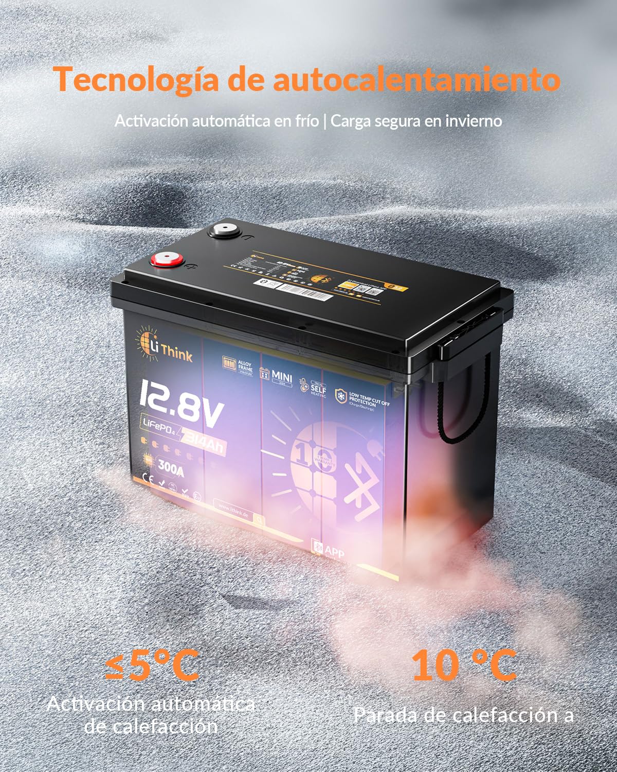 Bateria LiFePO4 12 V 314 Ah, Bateria Solar de con Bluetooth, ECE R10 Certificado Batería Litio con integrado 300 A BMS, Celdas EVE MB31, Capacidad Real de 330 Ah. Para Casas de Motor CB/IEC 62619