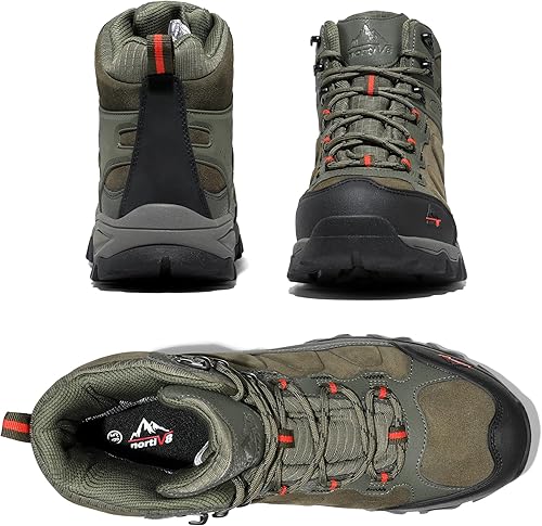 Miniatura 4 de NORTIV 8 Botas de senderismo impermeables para hombre, zapatos de montañismo para mochileros
