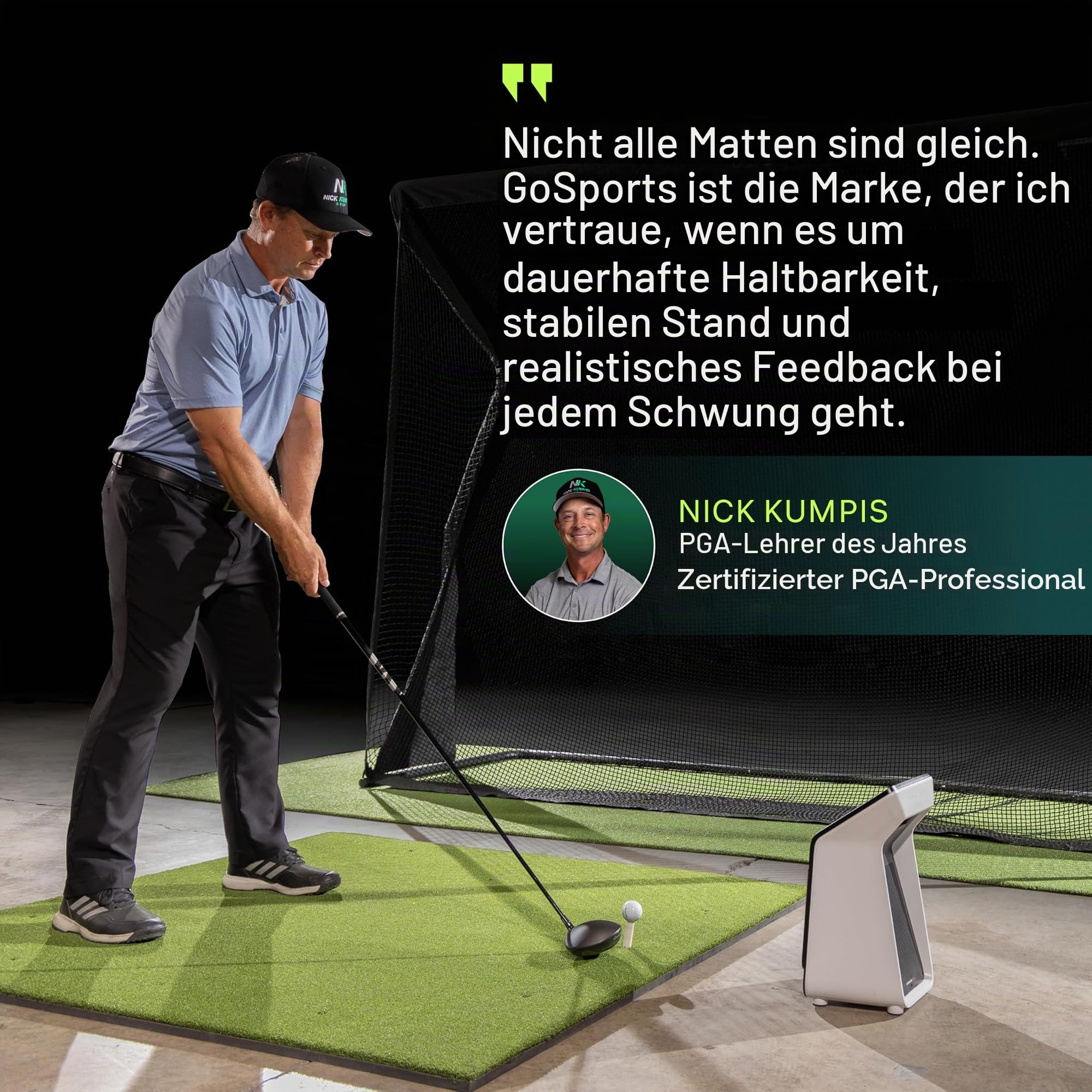 GoSports PRO Golf Schlagmatten für Indoor/Outdoor Übung - Größe wählen - Turf Driving Range Matten für Golfsimulatoren und Übung