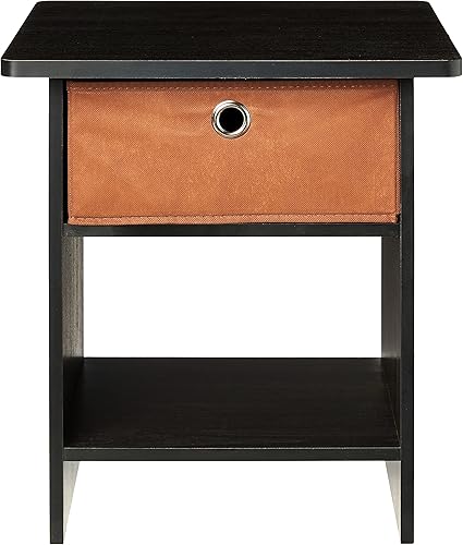 Miniatura 223 de Furinno - Colección Dario - Mesa auxiliar / mesita de arrime / mesita de noche / mesita de luz con cajón, paquete de 1, color expreso/marrón