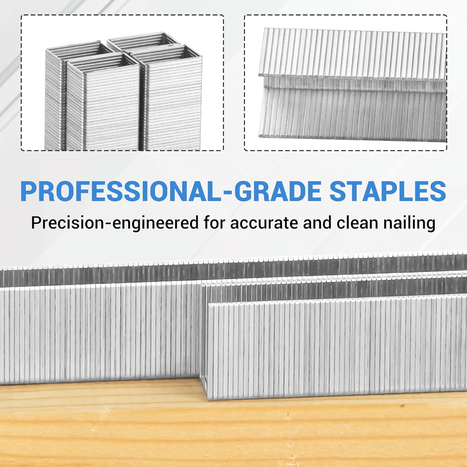 meite 22 Gauge 13/32 Inch (10.1 mm) Crown Fine Wire Staples for Staple Gun, Galvanized 3/8 Inch Length Staple for Upholstery, Construction, Furniture (20 Boxes)