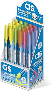 Marca-texto Lumini Gel, CIS, Lumini Gel 55.0900, Amarelo, verde, azul, rosa e laranja