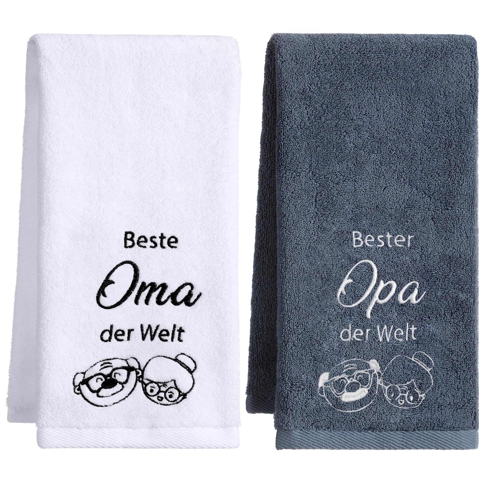 Serviettes brodées Beste Oma et Opa : le tendre hommage quotidien pour papy et mamie