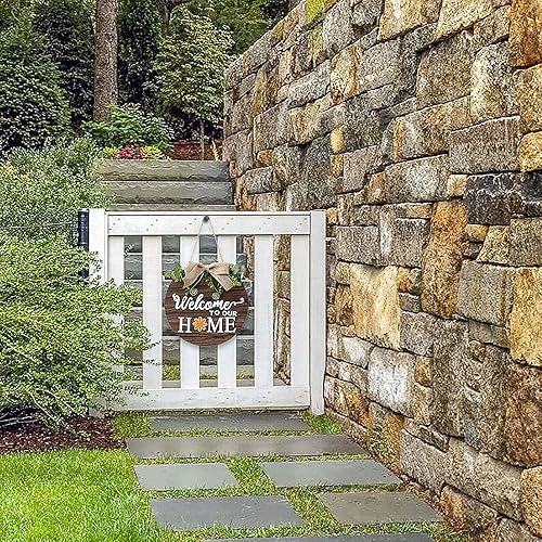 Miniatura 4 de Letrero de bienvenida de madera intercambiable, decoración rústica para porche para casa de campo al aire libre, adecuado para vacaciones de