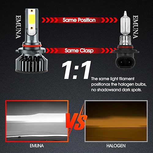 Miniatura 2 de EMuna Compatible con bombillas LED para faros delanteros Chevrolet Chevy Tahoe 2001-2006 9006 9006 de haz alto y bajo + kit de bombillas antiniebla