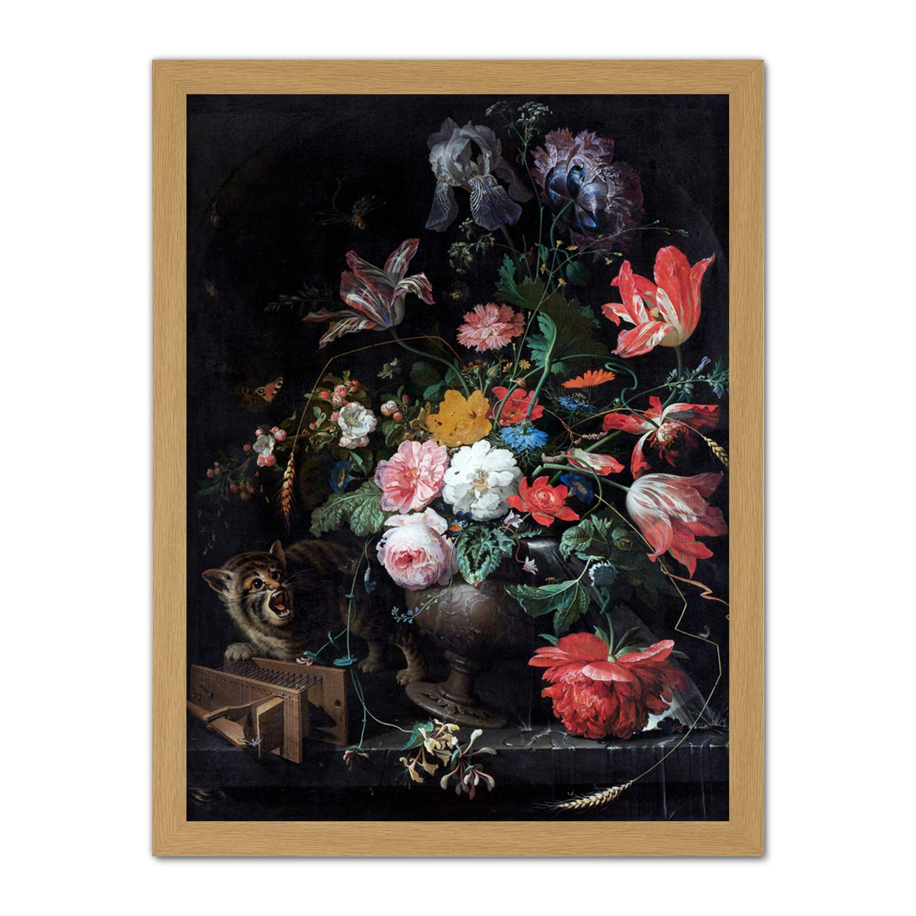 Artery8 Mignon The Overturned Bouquet Painting Artwork Framed Wall Art Print 18X24 Inch