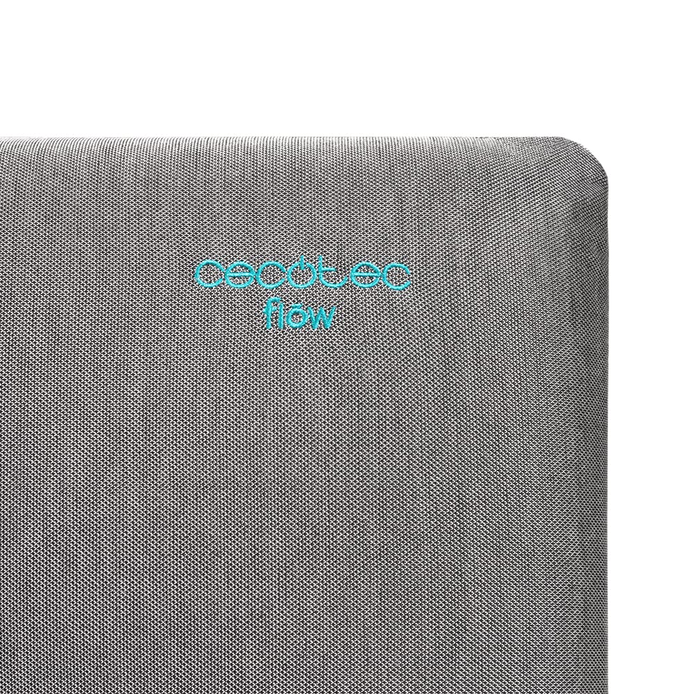 Cecotec Almohada Flow Satisfaction 90 cm. 100% Viscoelástica, Firmeza Medio-Alta, Máxima Adaptabilidad y Confort, Tacto Extra Suave, Funda Transpirable Gris Metalizada, Antiácaros y Antibacterias