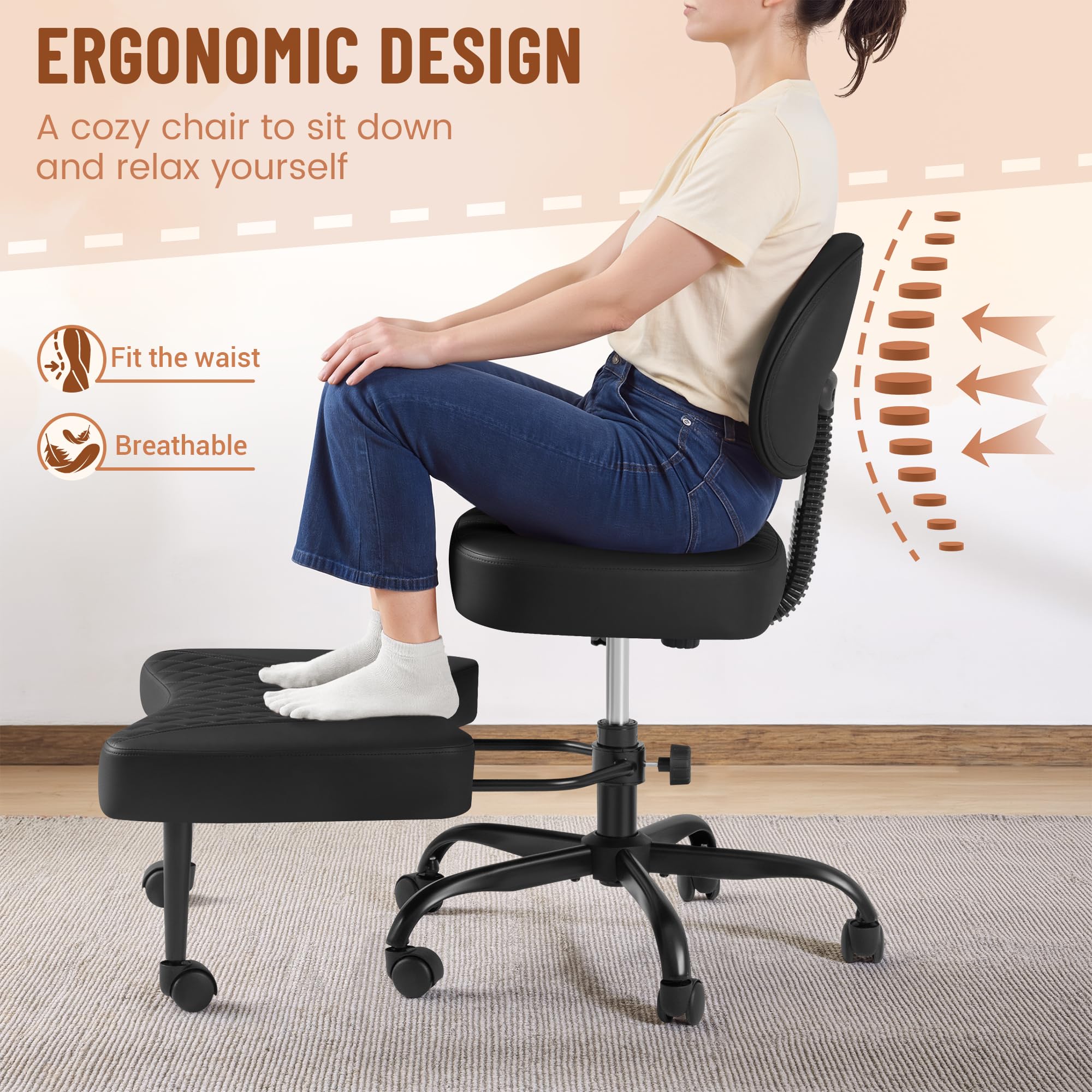 Amazon.com: Homall Ergonomic Cross Legged Office Desk Chair with