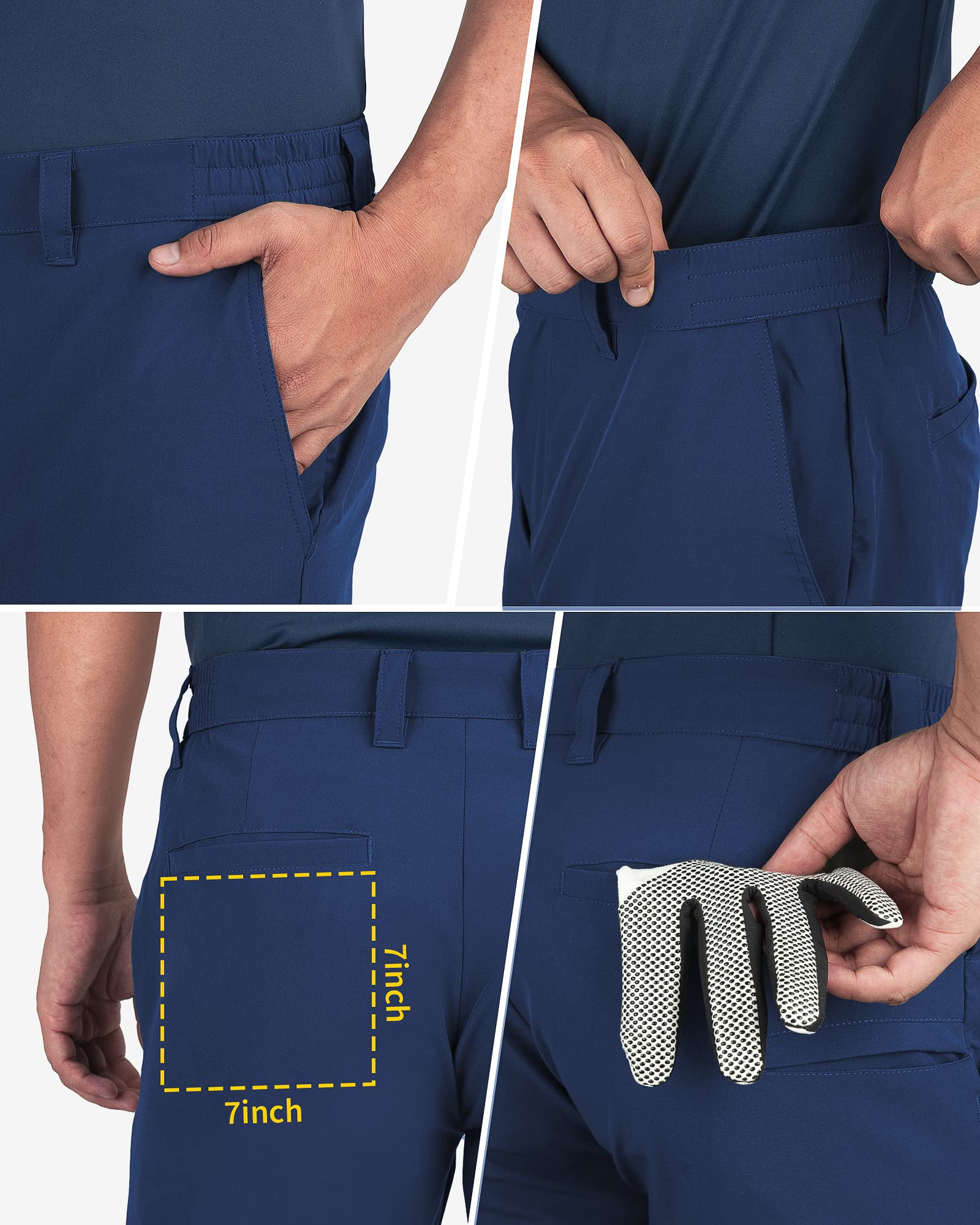33,000ft Pantalones Cortos de Golf, Pantalones Cortos para Deportes al Aire Libre, Pantalones Cortos de Senderismo Ligeros con Protección Solar UPF 50+ de Secado Rápido