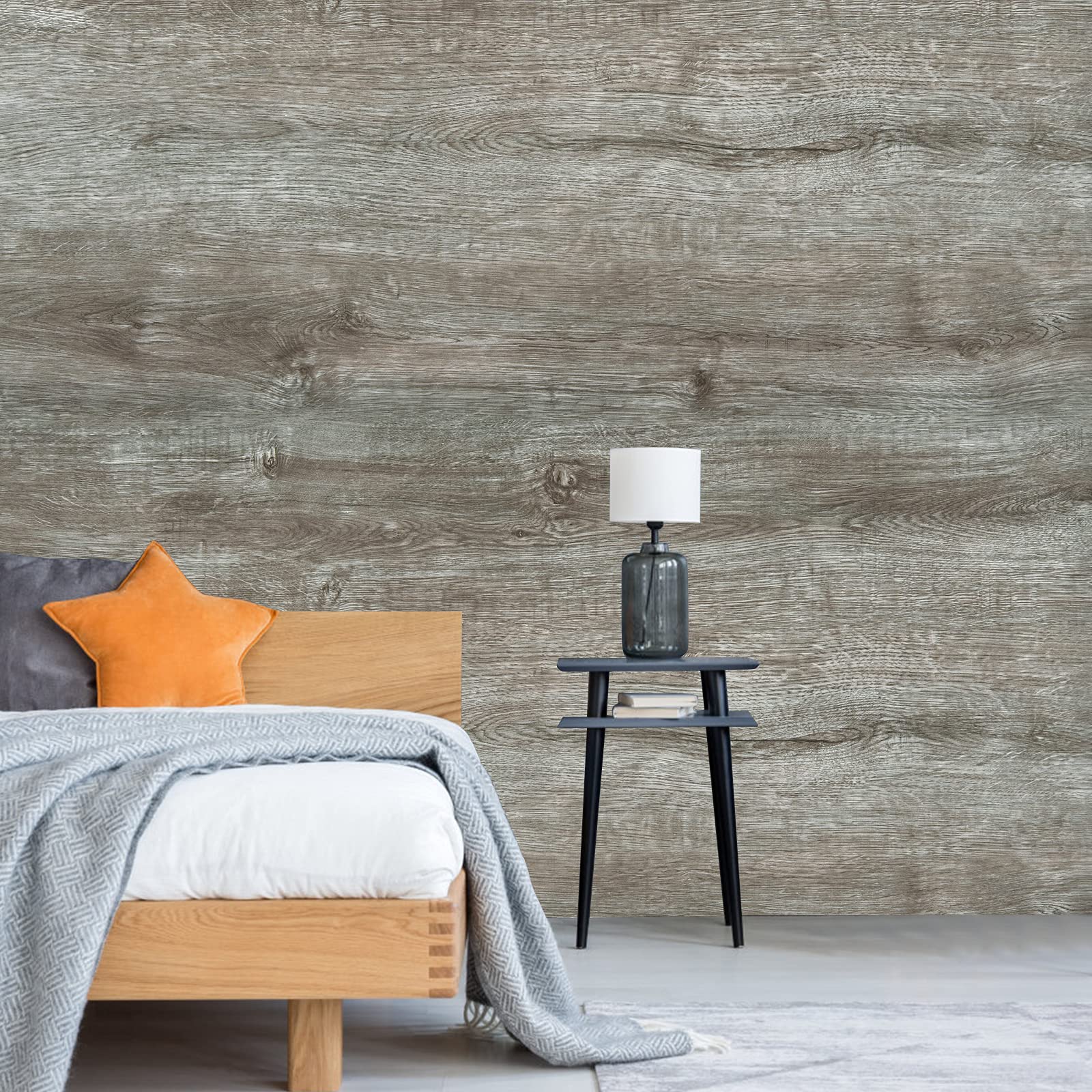 Buy Caltero Grey Wood Contact Paper 17.7’’×118’’ Gray Wood Wallpaper