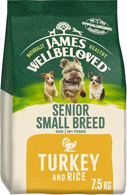 James Wellbeloved Complete Dry Senior Small Breed Dog Food Turkey and Rice, 7.5 kg