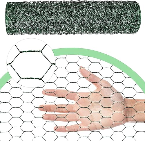 Miniatura 10 de Alambre de pollo de 13.7 pulgadas x 236 pulgadas, malla galvanizada hexagonal para valla de jardín para cercas de conejo y pollo