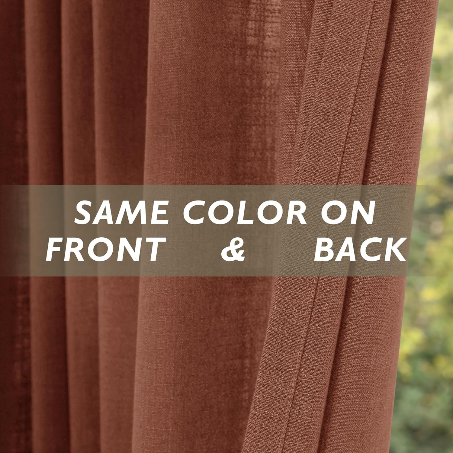 Fcosie Pinch Pleat Linen Curtains Extra Long Drapes, FireBrick Light Filtering Privacy Curtains, Size Custom Made 9 to 24 feet Length, Solid Darkening Window Drapes, 50" Wide by 204" Long, 1 PC