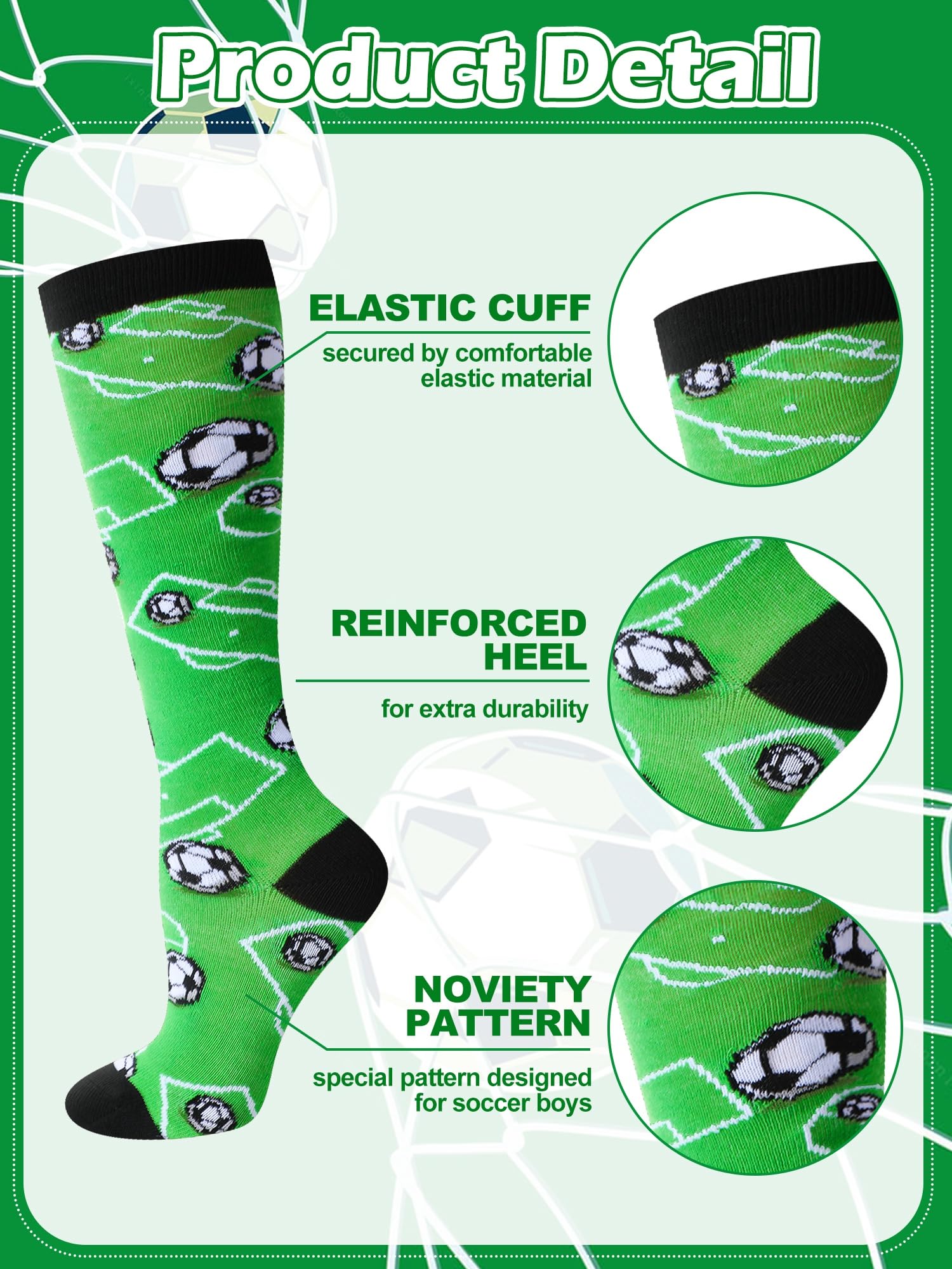 8 pares de calcetines de fútbol hasta la rodilla para niños, calcetines deportivos de fútbol para jóvenes, regalos de fútbol de Navidad