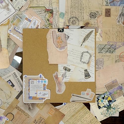 Miniatura 9 de Teniinet Kit de 260 piezas de suministros estéticos para álbumes de recortes, colección grande para diarios basura, collage de manualidades, adultos