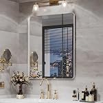 Miroirs à cadres noirs pour salle de bains, 24 x 36 Miroir de salle de bain rectangle pour mur, miroir noir mat avec verre trempé, anti-rouille, suspendu horizontalement ou verticalement