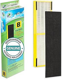 Germ Guardian Filter B HEPA Pure Genuine Air Purifier Replacement Filter, Removes 99.97% of Pollutants for AC4825, AC4300, AC4900, AC4825DLX, AC4850, CDAP4500, AP2200, Black/Yellow, FLT4825