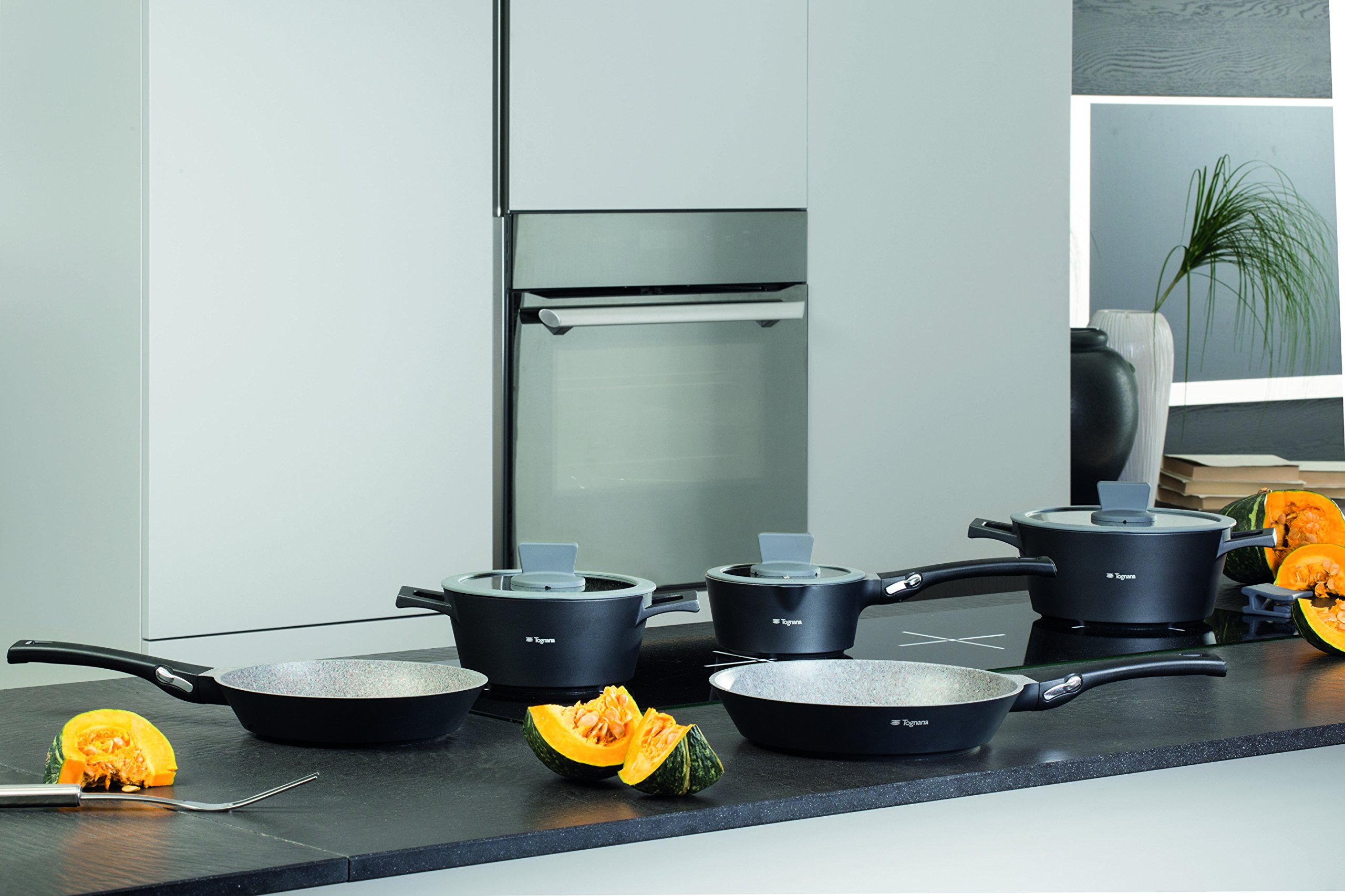 Tognana Ambiziosa Batteria, Alluminio Pressofuso, Nero & Sphera Grill Rettangolare, Alluminio