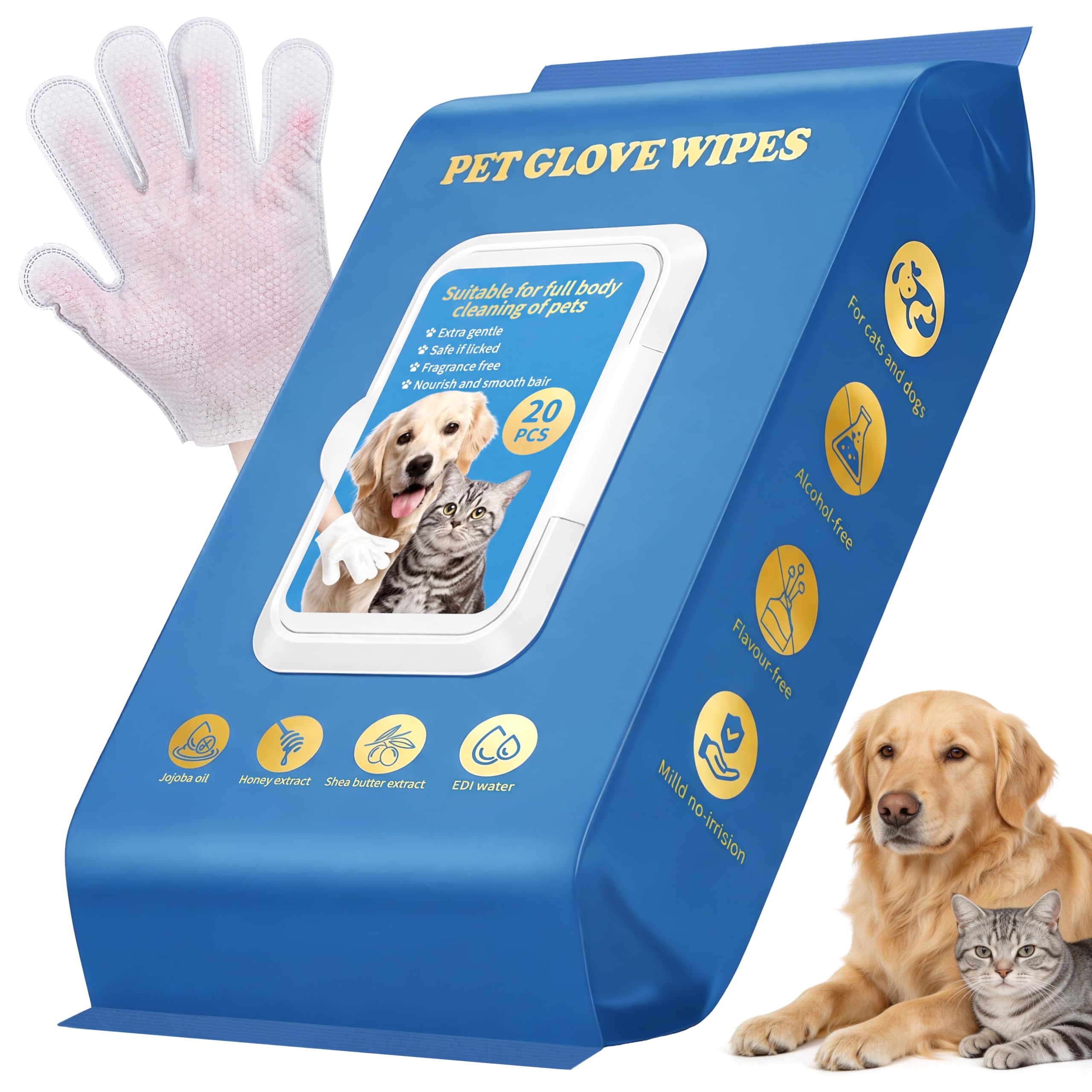 Toallitas húmedas hipoalergénicas para Perros y Gatos para Limpiar y Eliminar olores de Patas Cuerpo y Trasero Cachorros y Perros Adultos