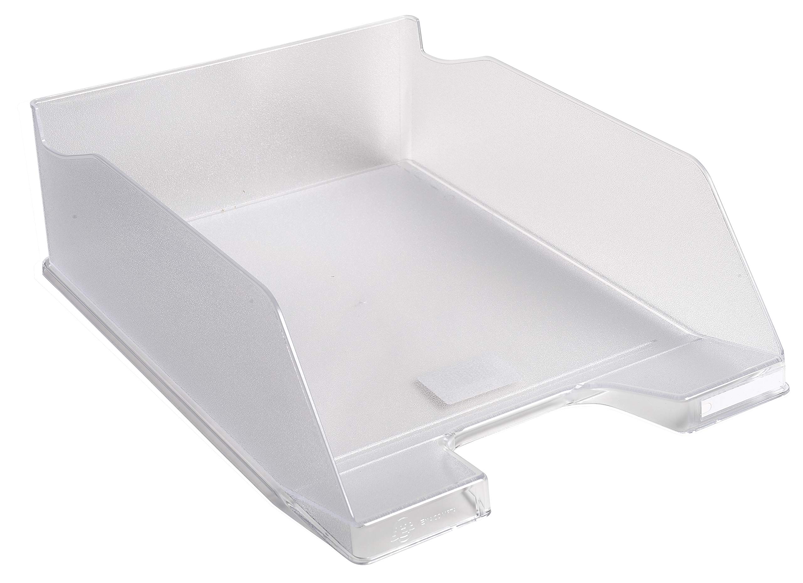 Exacompta - Réf. 11523D - Lot de 4 corbeilles à courrier Combo Maxi - Dimensions 34,7 x 25,5 x 10,3 cm - pour Documents au Format A+ - Couleur Cristal - capacité 750 Feuilles