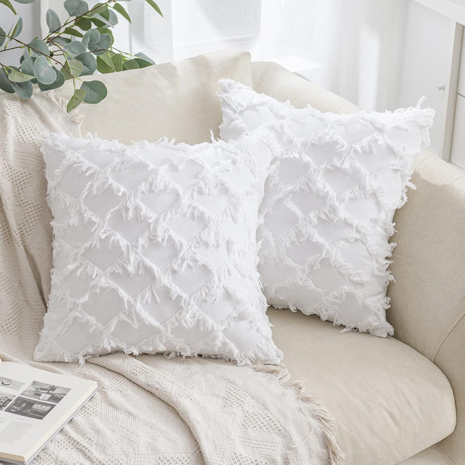 white lace throw pillows