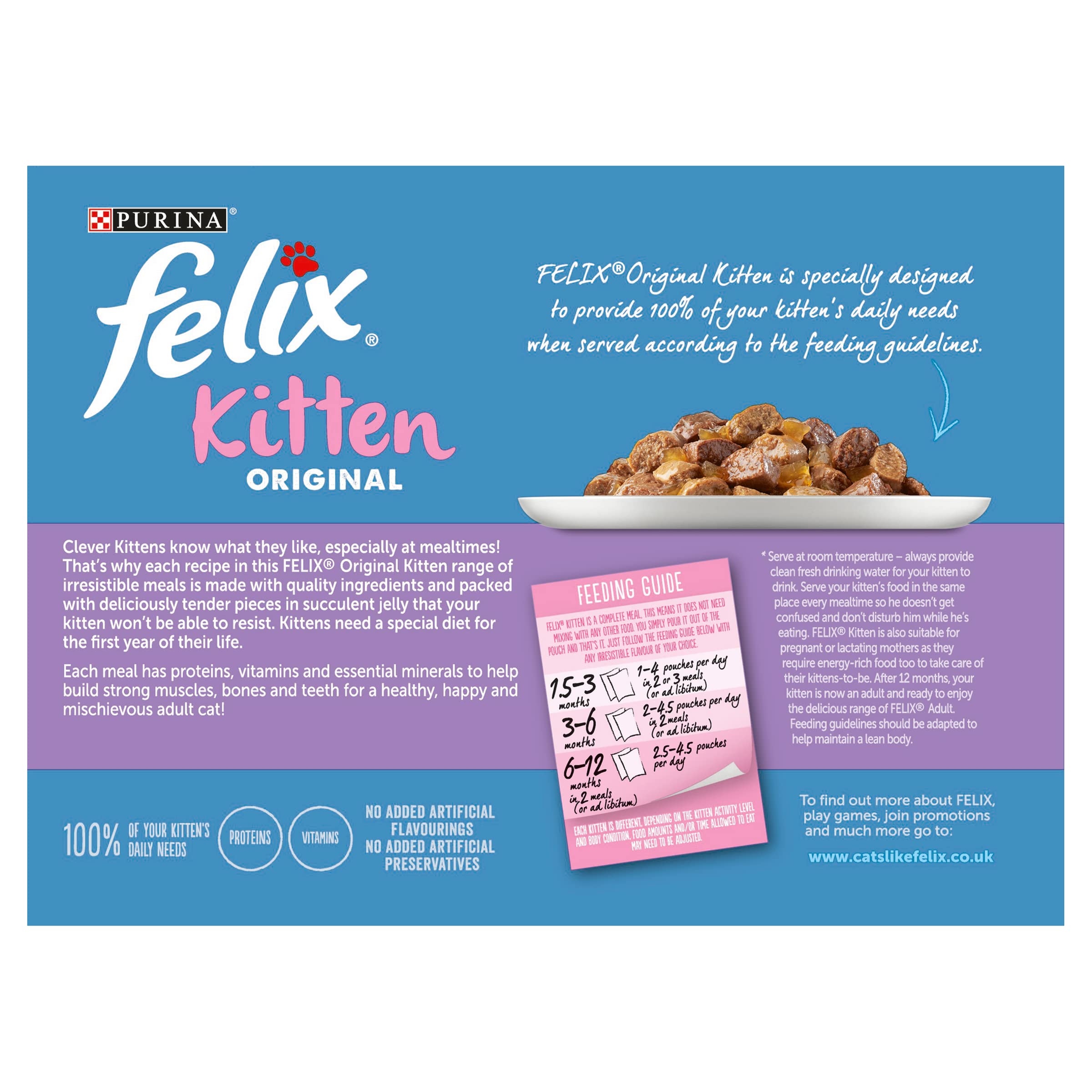 Felix Lot de 4 croquettes pour Chatons 12 x 100 g