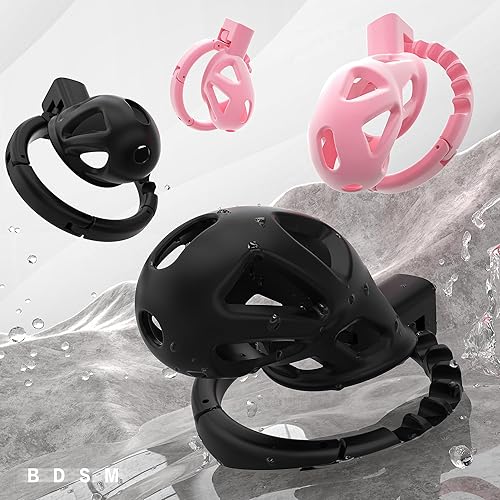 Miniatura 6 de Dispositivos de jaula de castidad masculina, jaula ligera de castidad con 8 anillos ajustables para el pene y bloqueo invisible, equipo y accesorios