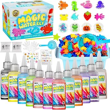 Magic Water Toy Elf Kit,DIY Squishy Water Pets with 12 Gels & 12 Molds