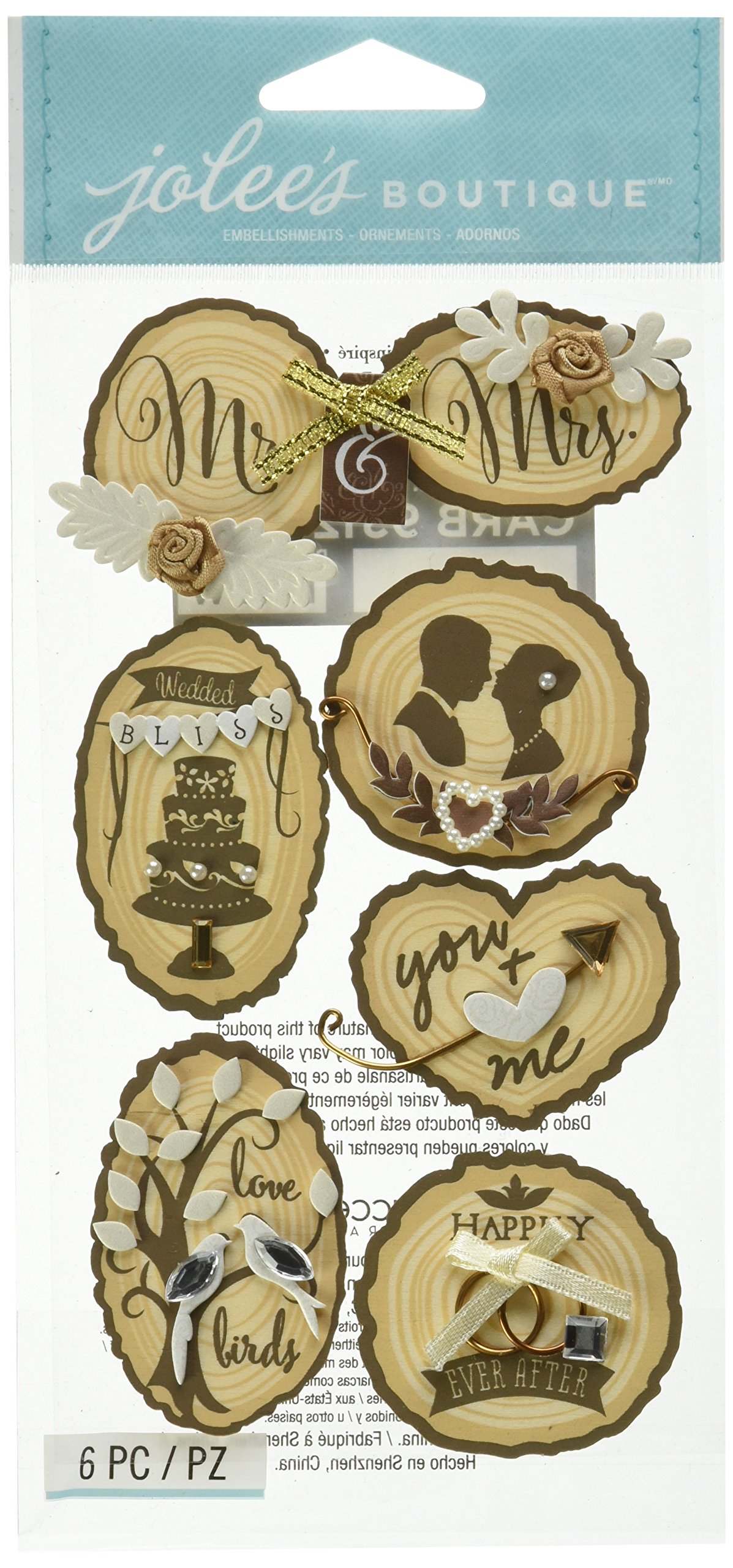 Stickers Wedding scrapbooking Jolee's Boutique autocollant 3D