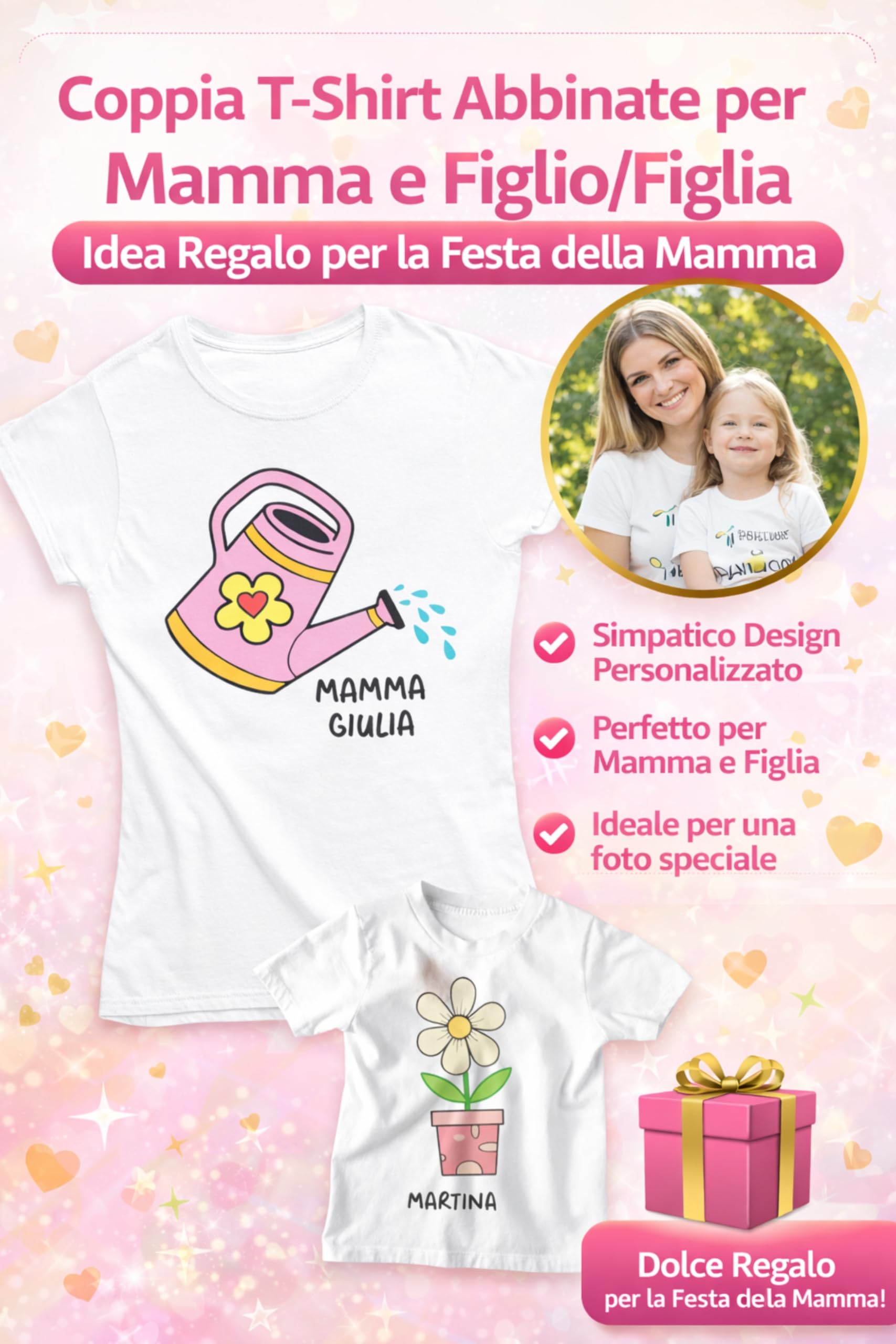 bubbleshirt Coppia T-Shirt Abbinate per Mamma e Figlio/Figlia - Idea Regalo per la Festa della Mamma