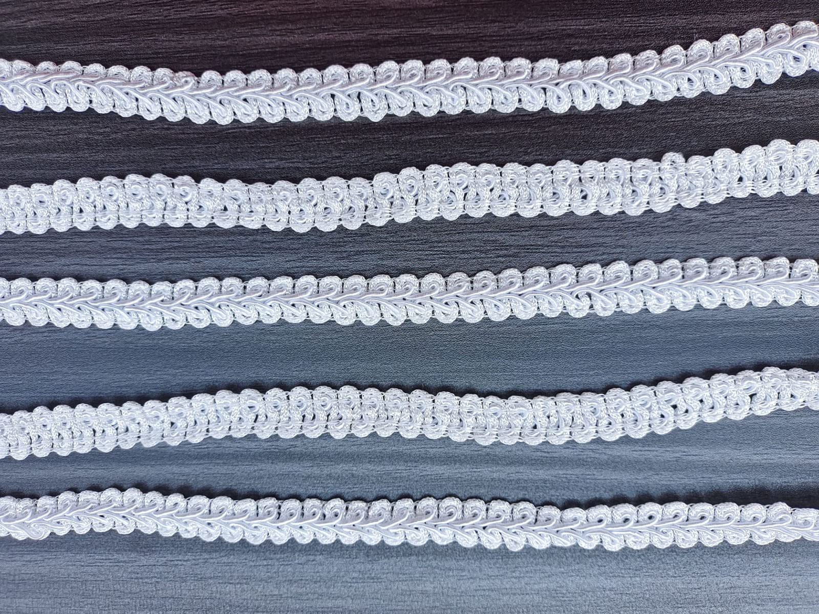 49 Yards White Gimp Braid Trim – 1/4 Inch Woven Polyester Ribbon For DIY Curtains & Sewing Crafts-380884
