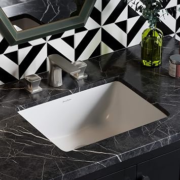 Plaisir 18.5 Rectangular Under-Mount Bathroom Sink in White