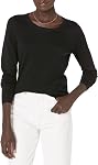 Amazon Essentials Chandail à col rond léger à manches longues pour femmes (Disponible en Plus Taille)