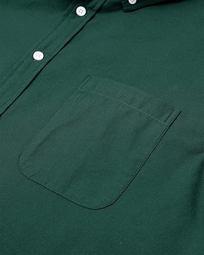 Miniatura 4 de Alimens & Gentle - Camisa Oxford unicolor para hombre, de mangas largas, con botones y bolsillo, de vestir, informal o para el trabajo