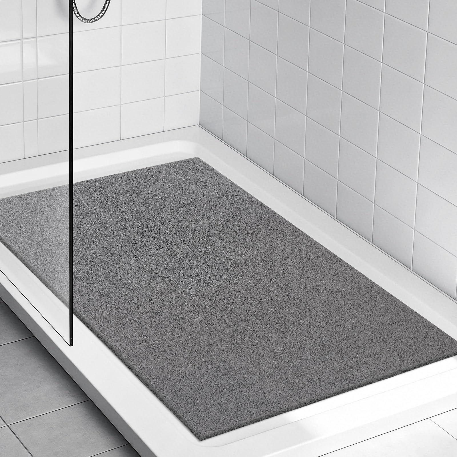 Large Shower Mat Non Slip Anti Mould, 90 x 60 cm Soft PVC Loofah Shower Mats for Inside Shower Tray, Quick Drain Anti Slip Shower Mat for Textured and Smooth Wet Shower Areas, Quick Drying — image 1