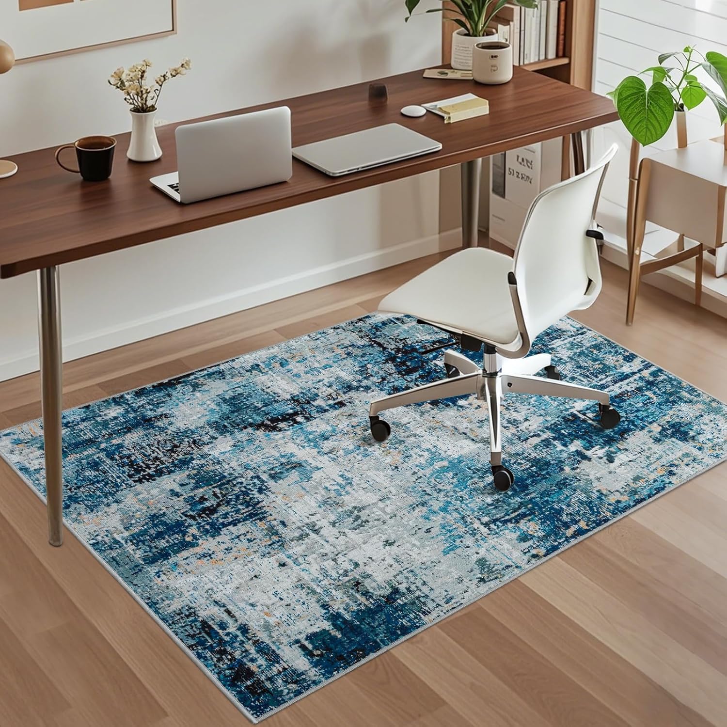 Photo 1 of Office Chair Mat for Hardwood Floor, 48"x36" Easy Glide Computer Chair Mat Protector for Rolling Chair Under Desk Rug Nonslip Backing, Machine Wash