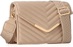 Women's Crossbody Bag - Vegan Leather Quilted Shoulder Purse,Evening Handbag with 2 Straps