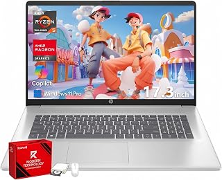 HP 17 Inch FHD Laptop, AMD Ryzen 5, 32GB RAM, 1TB SSD, Windows 11 Pro