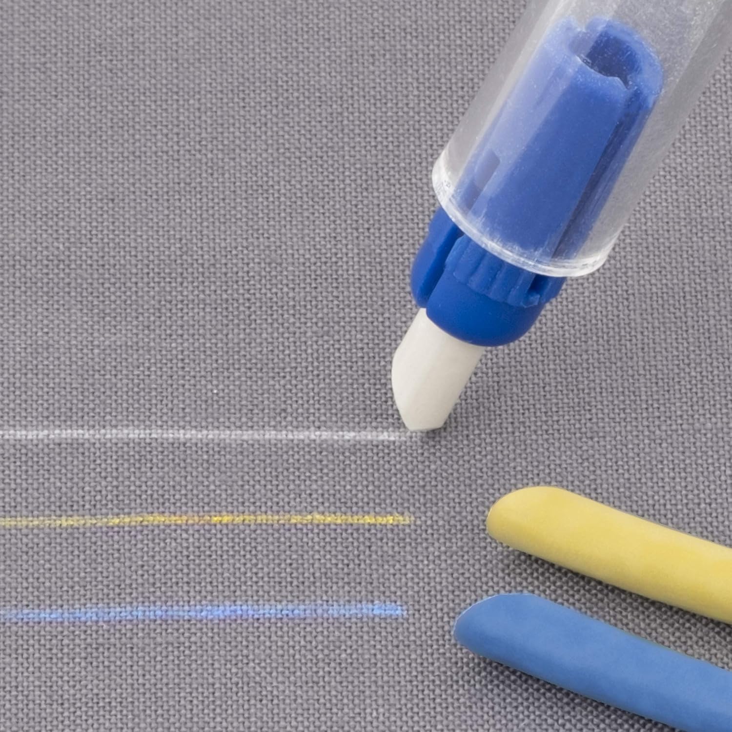 Dritz Chalk Tailor's Pencil, 1 Count (Pack of 1), White, Yellow, Blue