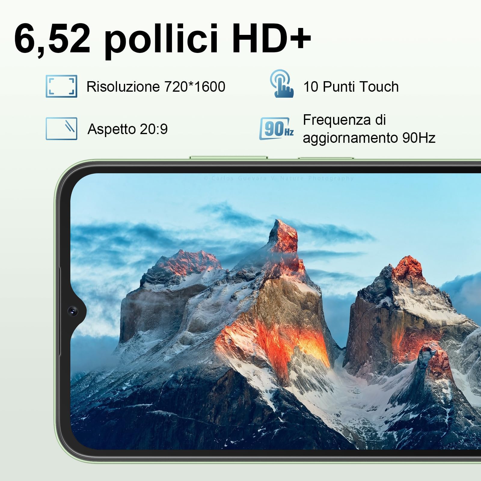 Blackview A52Pro Smartphone 12(6+6) GB RAM+128GB ROM/1TB, 6.56" HD+/90Hz Display Telefono Cellulare,Octa-Core,5180mAh,13MP+5MP, Dual 4G SIM, Fingerprint/Face ID/GPS/Modalità Panorama/3.5mm Jack Nero