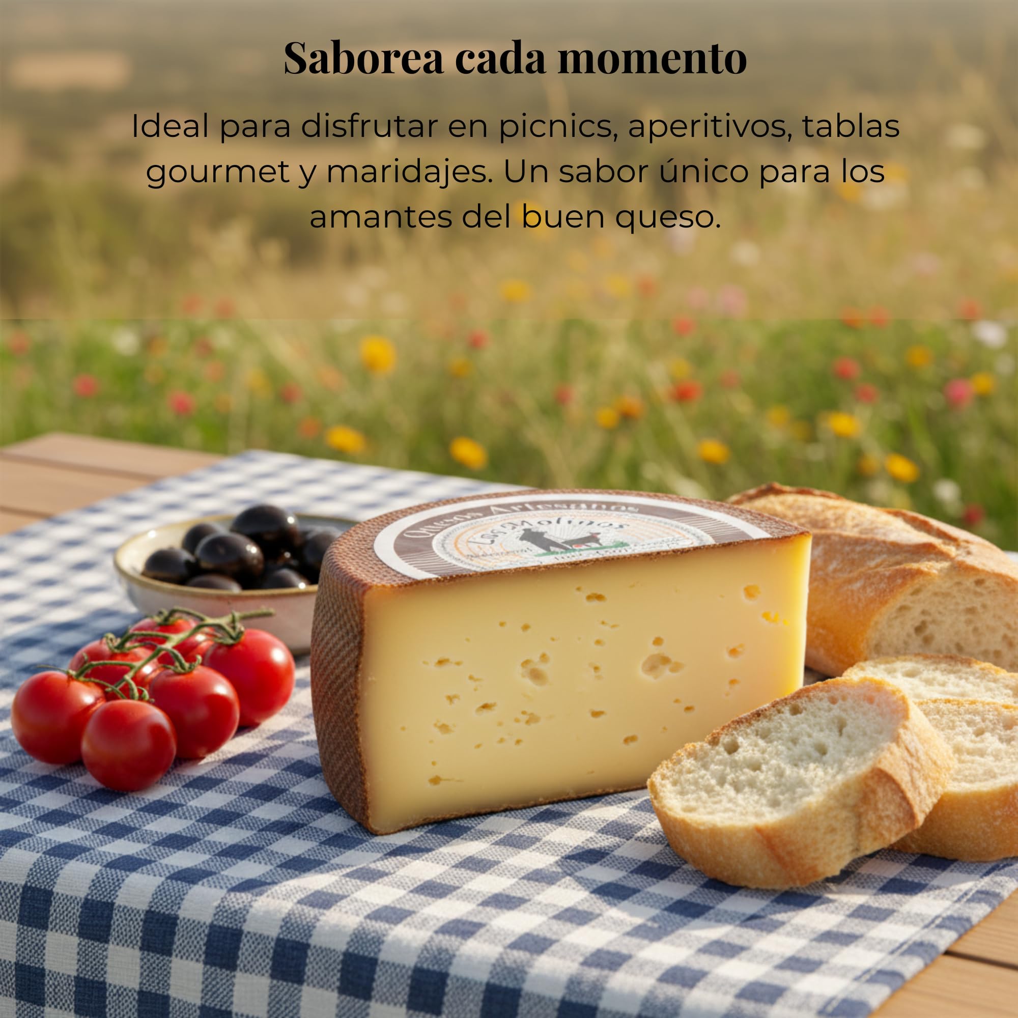 Medio Queso Artesano Semi Curado 100% de Leche de Cabra 225 gr | Queso Gourmet Elaboración Tradicional y Casera con Ganadería Propia | Sabor Único y Natural