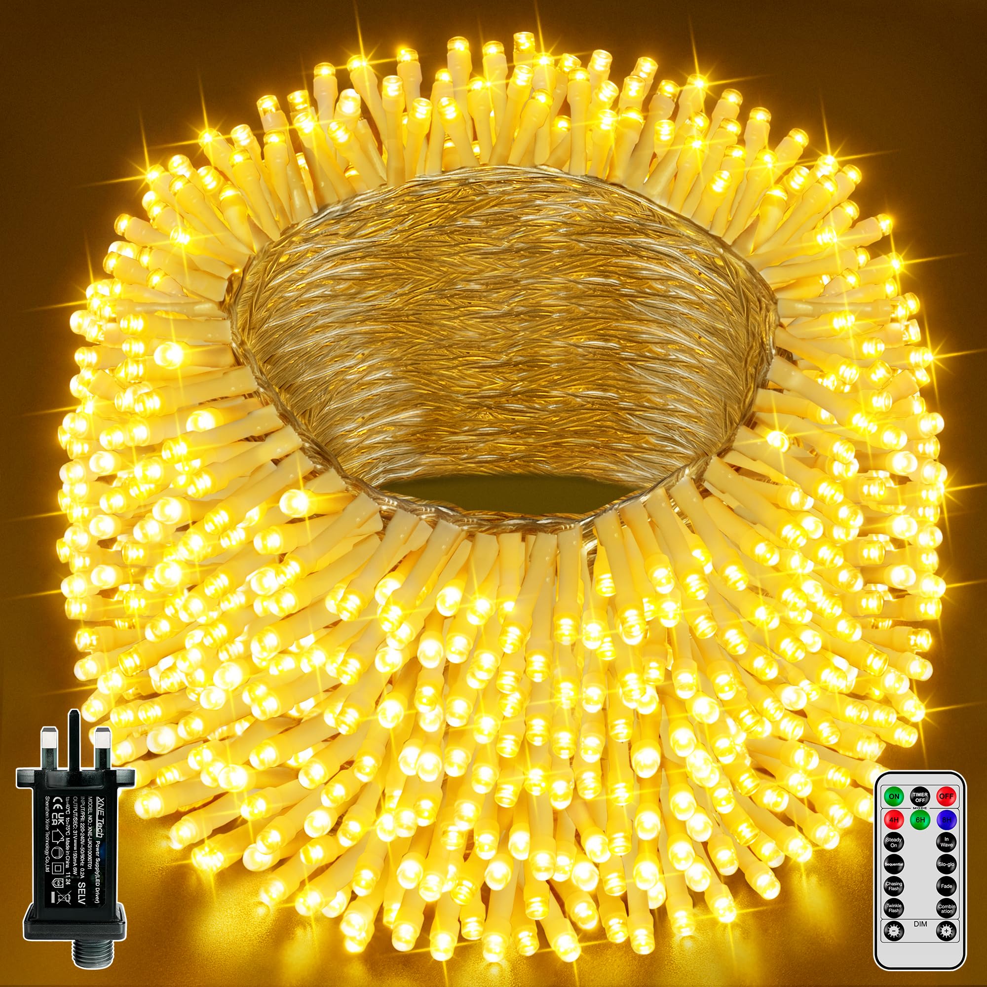 Hopexy Fairy Lights Plug in, 60m 600 LEDs Fairy Lights Mains Powered with Timer