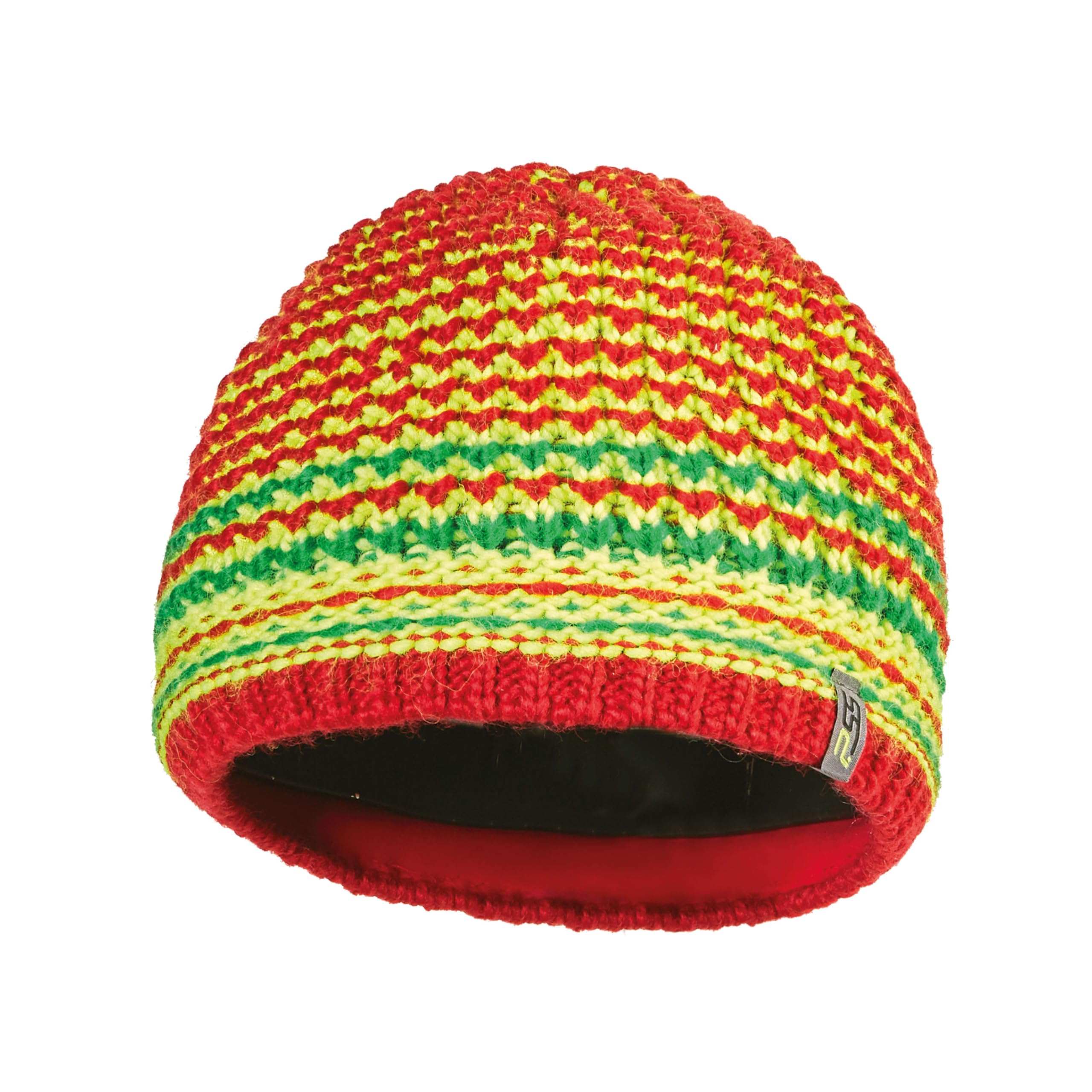 PSS StrickMütze mit Fleece Innenrand Gelb/Rot Größe OneSize